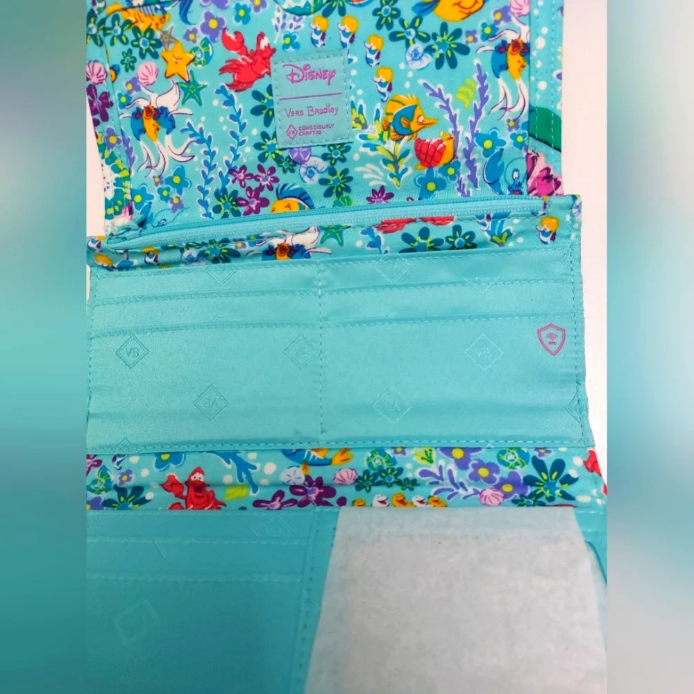 Vera Bradley Disney Little Mermaid Trifold Clutch Wallet NWOT